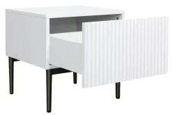 Bogart Szafki Nocne*NICOLE SZAFKA NOCNA 46 1SZ (2 szt.) - biały mat / czarny stelaż