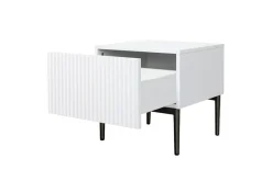 Bogart Szafki Nocne*NICOLE SZAFKA NOCNA 46 1SZ (2 szt.) - biały mat / czarny stelaż