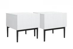 Bogart Szafki Nocne*NICOLE SZAFKA NOCNA 46 1SZ (2 szt.) - biały mat / czarny stelaż