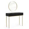 Bogart Toaletki Do Sypialni|Toaletki I Konsole*NICOLE TOALETKA 100 2SZ - czarny mat / złoty stelaż + NICOLE LUSTRO 60 - złoty