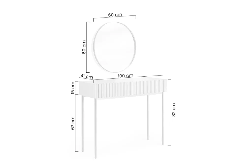 Bogart Toaletki Do Sypialni|Toaletki I Konsole*NICOLE TOALETKA 100 2SZ - czarny mat / złoty stelaż + NICOLE LUSTRO 60 - złoty