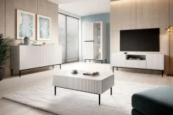 Bogart Witryny*NICOLE WITRYNA 100 2D - biały mat / czarny stelaż