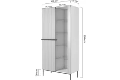 Bogart Witryny*NICOLE WITRYNA 100 2D - biały mat / złoty stelaż