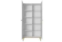 Bogart Witryny*NICOLE WITRYNA 100 2D - biały mat / złoty stelaż