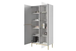 Bogart Witryny*NICOLE WITRYNA 100 2D - biały mat / złoty stelaż