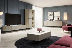 Bogart Witryny*NICOLE WITRYNA 100 2D - cashmere / czarny stelaż