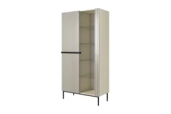 Bogart Witryny*NICOLE WITRYNA 100 2D - cashmere / czarny stelaż