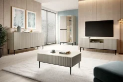 Bogart Witryny*NICOLE WITRYNA 100 2D - cashmere / czarny stelaż