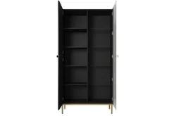 Bogart Witryny*NICOLE WITRYNA 100 2D - czarny mat / złoty stelaż