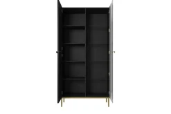 Bogart Witryny*NICOLE WITRYNA 100 2D - czarny mat / złoty stelaż