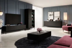 Bogart Witryny*NICOLE WITRYNA 100 2D - czarny mat / czarny stelaż