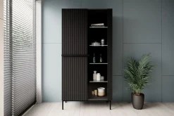 Bogart Witryny*NICOLE WITRYNA 100 2D - czarny mat / czarny stelaż