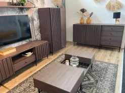 Lenart Szafki I Regały Do Salonu|Witryny Do Salonu*Niska witryna z lamelami Piemonte PE-06