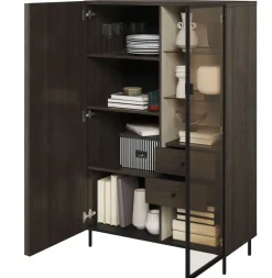 Lenart Szafki I Regały Do Salonu|Witryny Do Salonu*Niska witryna z lamelami Piemonte PE-06