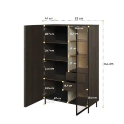 Lenart Szafki I Regały Do Salonu|Witryny Do Salonu*Niska witryna z lamelami Piemonte PE-06