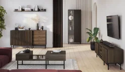 Lenart Szafki I Regały Do Salonu|Witryny Do Salonu*Niska witryna z lamelami Piemonte PE-06