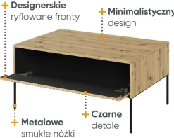 Lenart Ławy I Stoliki Do Salonu|Stoliki Kawowe I Ławy*Niski stolik loftowy Trend TR-09 dąb artisan