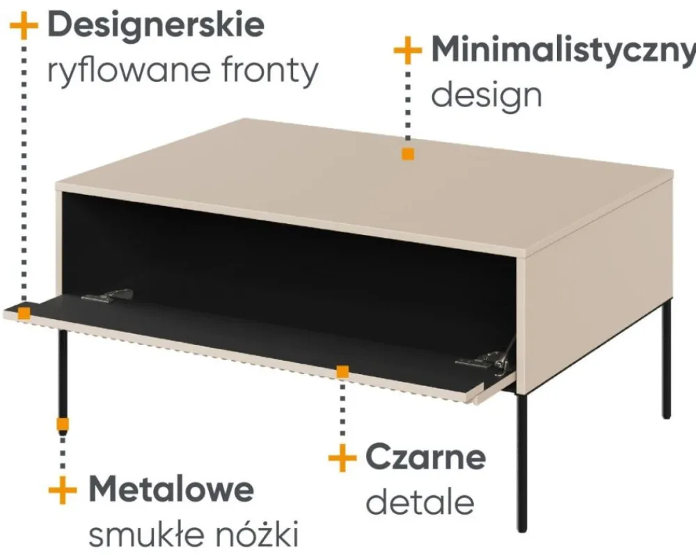 Lenart Ławy I Stoliki Do Salonu|Stoliki Kawowe I Ławy*Niski stolik loftowy Trend TR-09 beż piaskowy
