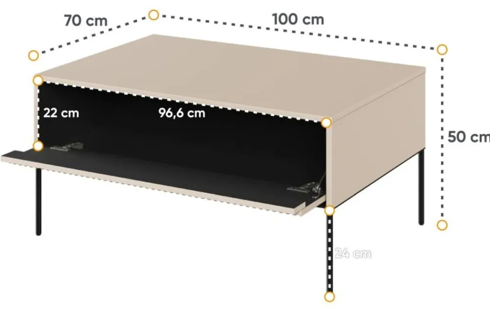 Lenart Ławy I Stoliki Do Salonu|Stoliki Kawowe I Ławy*Niski stolik loftowy Trend TR-09 beż piaskowy
