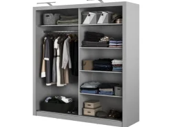 Lenart Szafy Do Przedpokoju|Szafy Do Pokoju Młodzieżowego*Nowoczesna szafa z lustrami Idea ID-16S szara