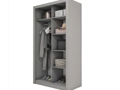 Lenart Szafy Do Przedpokoju|Szafy Do Pokoju Młodzieżowego*Nowoczesna wąska szafa z lustrem ID-18 S szara