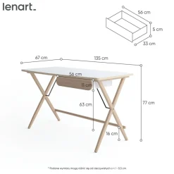 Lenart Biurka Do Biura|Toaletki Do Sypialni*Nowoczesne biurko skandynawskie z szufladami MATCH MW-01