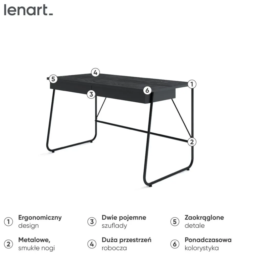 Lenart Biurka Do Biura|Biurka Do Pokoju Młodzieżowego*Nowoczesne biurko z szufladami MATCH MB-01