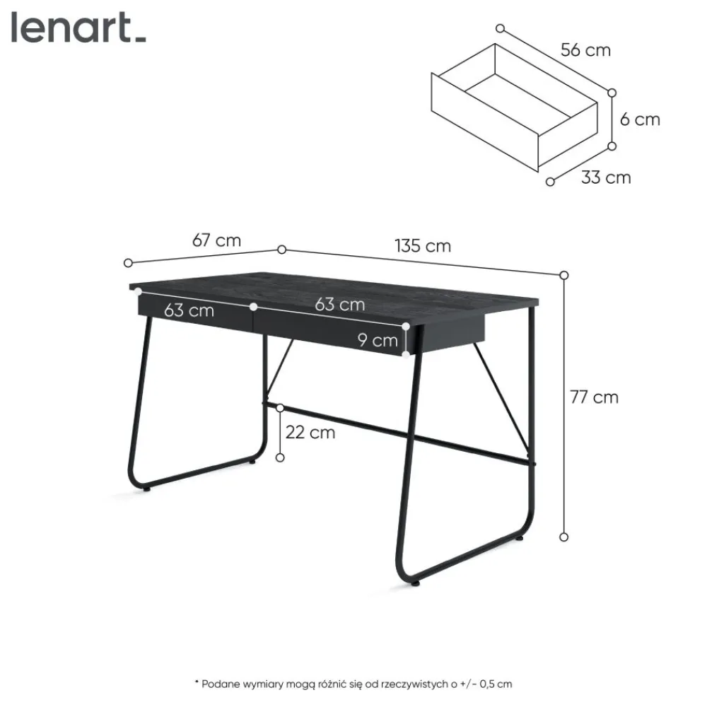Lenart Biurka Do Biura|Biurka Do Pokoju Młodzieżowego*Nowoczesne biurko z szufladami MATCH MB-01