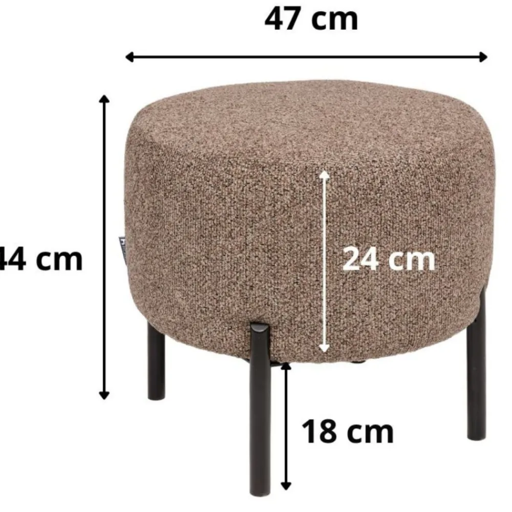 Hauss Pufy Do Przedpokoju|Pufy Do Pokoju Młodzieżowego*Okrągła pufa do toaletki brązowa Delice I Sole 27