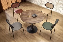 Halmar Stoły*OLMO stół okrągły, orzech / czarny (3p=1szt)1 sztuka