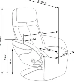 Halmar Fotele*OPTIMA 2 recliner popielaty tkanina1 sztuka
