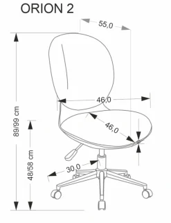 Halmar Fotele*ORION 2 fotel młodzieżowy, biały - jasny popiel (1p=1szt)1 sztuka