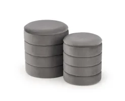 Halmar Fotele*PACHO zestaw 2 puf, popielaty (1p=1set)1 sztuka