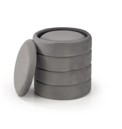 Halmar Fotele*PACHO zestaw 2 puf, popielaty (1p=1set)1 sztuka