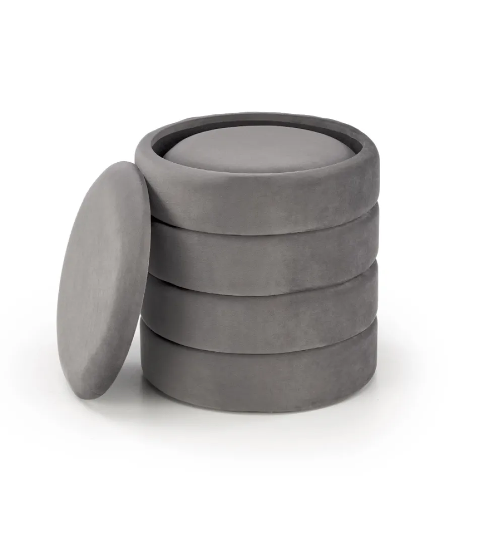 Halmar Fotele*PACHO zestaw 2 puf, popielaty (1p=1set)1 sztuka