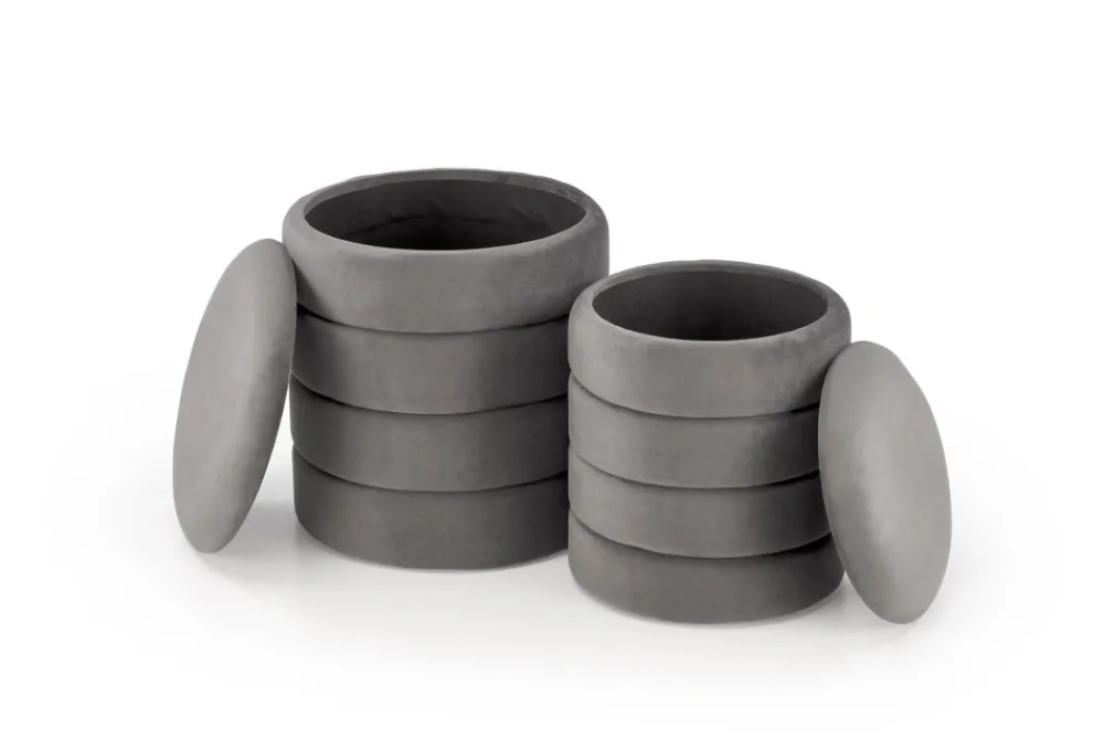 Halmar Fotele*PACHO zestaw 2 puf, popielaty (1p=1set)1 sztuka