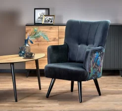 Halmar Fotele*PAGONI fotel wypoczynkowy czarny (tkanina Bluvel #19) (1p=1szt)1 sztuka