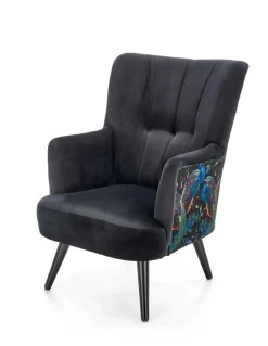 Halmar Fotele*PAGONI fotel wypoczynkowy czarny (tkanina Bluvel #19) (1p=1szt)1 sztuka
