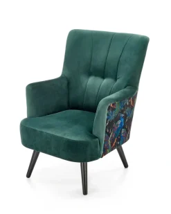 Halmar Fotele*PAGONI fotel wypoczynkowy c. zielony / czarny (tkanina Bluvel #78) (1p=1szt)1 sztuka