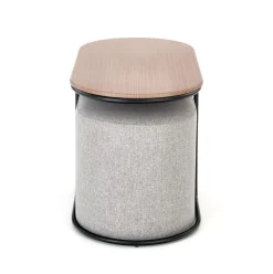 Halmar Pufy Do Salonu|Ławy I Stoliki Do Salonu*PAMPA, ława z pufami, blat: orzech, nogi: czarny, pufa: popielaty (1p=1szt)1 sztuka