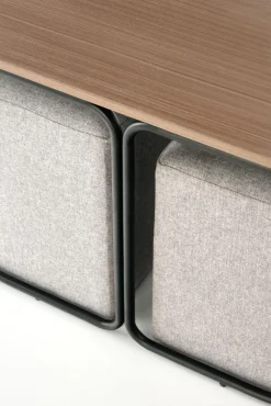 Halmar Pufy Do Salonu|Ławy I Stoliki Do Salonu*PAMPA, ława z pufami, blat: orzech, nogi: czarny, pufa: popielaty (1p=1szt)1 sztuka