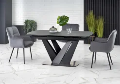 Halmar Stoły*PATRIZIO stół rozkładany blat - ciemny popiel, noga - czarny (2p=1szt)1 sztuka