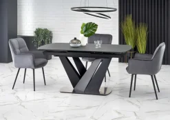 Halmar Stoły*PATRIZIO stół rozkładany blat - ciemny popiel, noga - czarny (2p=1szt)1 sztuka