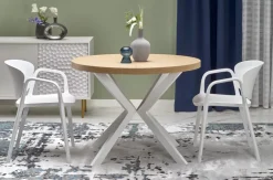 Halmar Stoły*PERONI stół rozkładany dąb złoty - biały (2p=1szt)1 sztuka