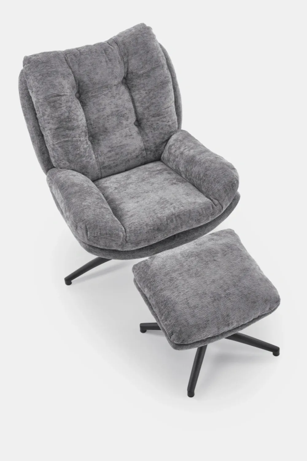 Halmar Fotele*PESTO fotel z podnóżkiem / funkcja kołyski, popielaty1 sztuka