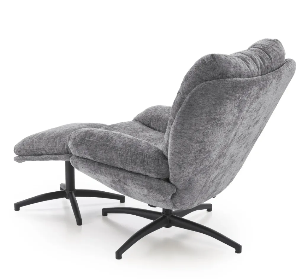 Halmar Fotele*PESTO fotel z podnóżkiem / funkcja kołyski, popielaty1 sztuka