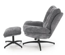 Halmar Fotele*PESTO fotel z podnóżkiem / funkcja kołyski, popielaty1 sztuka