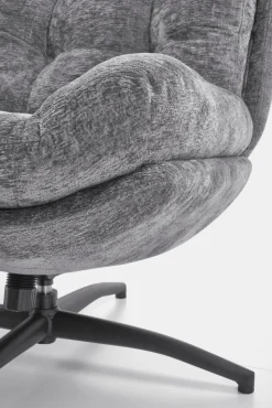 Halmar Fotele*PESTO fotel z podnóżkiem / funkcja kołyski, popielaty1 sztuka