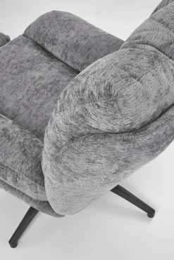 Halmar Fotele*PESTO fotel z podnóżkiem / funkcja kołyski, popielaty1 sztuka
