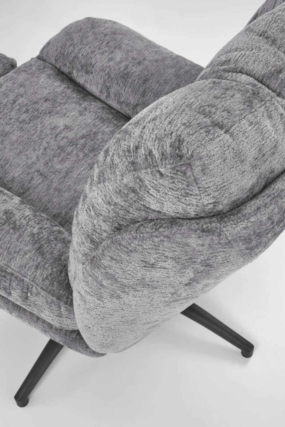 Halmar Fotele*PESTO fotel z podnóżkiem / funkcja kołyski, popielaty1 sztuka